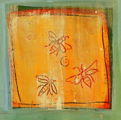 detail from The Bee Goddess Calls, painting by Judith Shaw