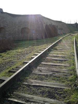 Railroad tracks added to connect Terezín to nearby Bohusvice and save the Nazis the trouble of marching the Jews 30 minutes to the camp.