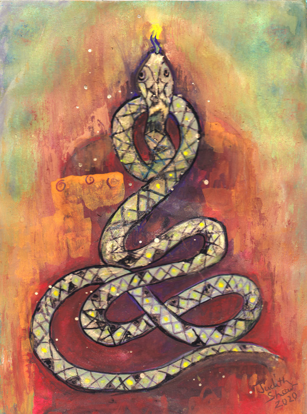 Snake Spirit Animal-painting-by-judith-shaw